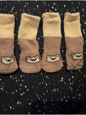 Cute Bear Dog Socks / Paw Protectors – Set of 4